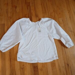 White Mixed Media Top